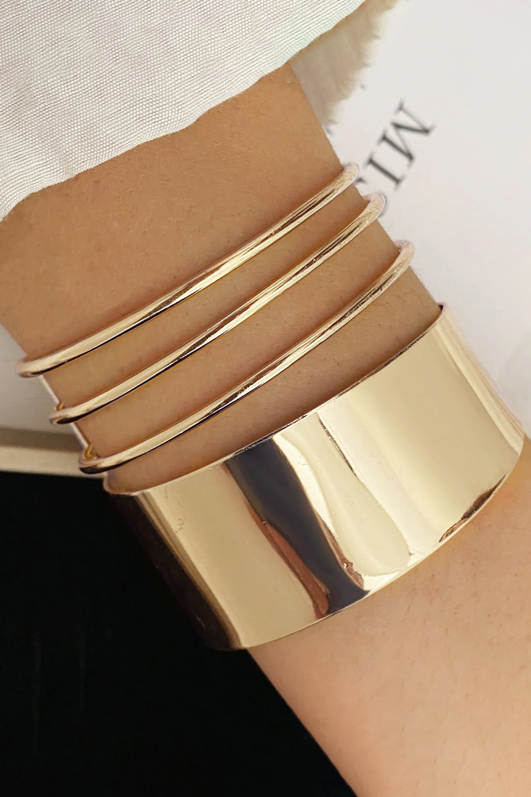 Alloy Multi-Layer Open Bracelet - Flockneti