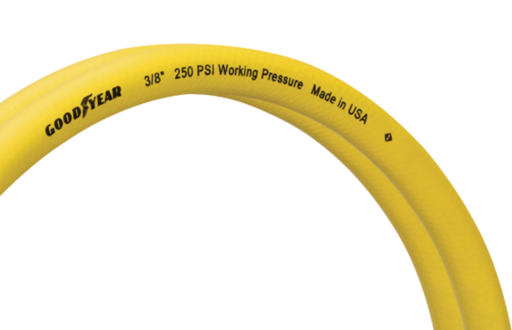 Goodyear 25 Ft. x 3/8 In. Rubber Compressed Air Hose in Yellow - Flockneti