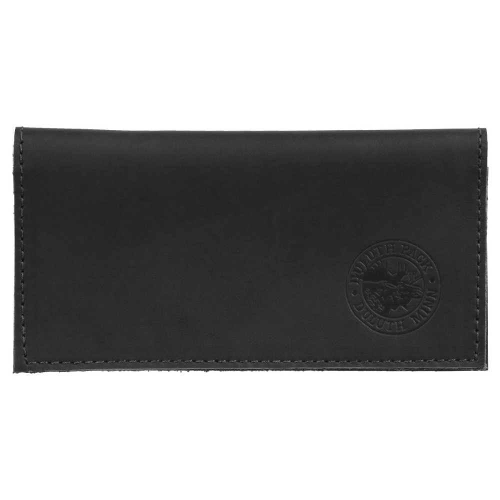 Duluth Pack Black Smooth Leather Checkbook Cover - Flockneti