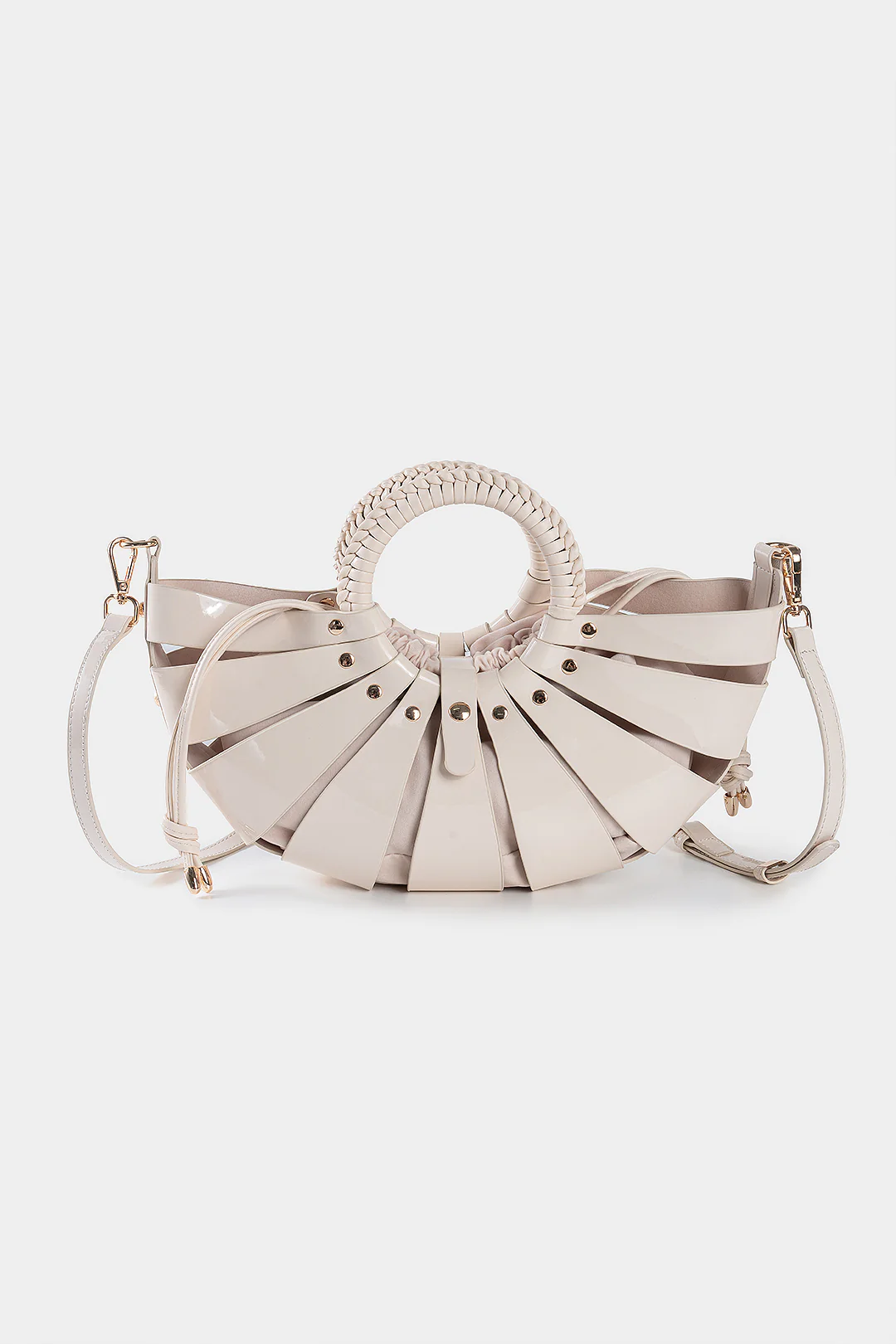 Faux Leather Hollow Out Tote Bag - Flockneti