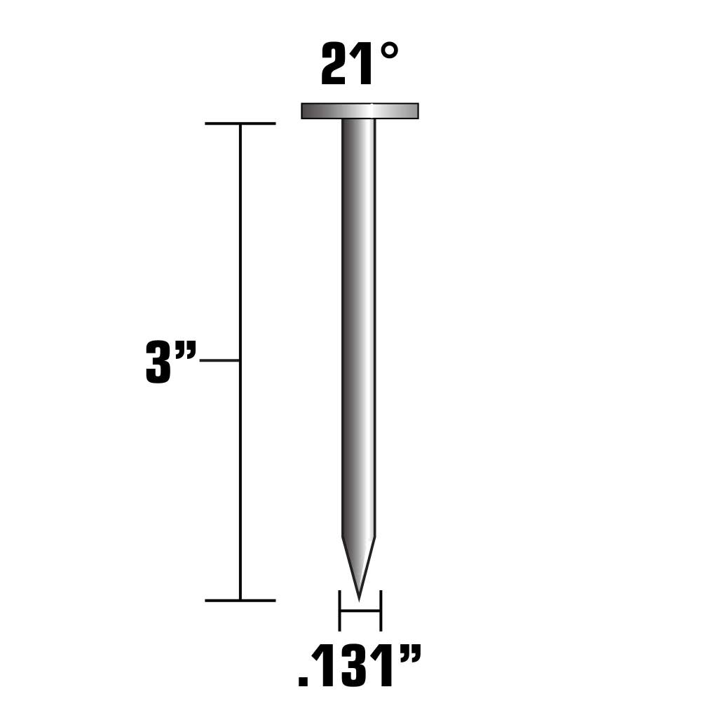 Metabo HPT 3″ x .131 Brite Smooth Full Round Head Basic Plastic Strip Framing Nails 4000 Nails - Flockneti