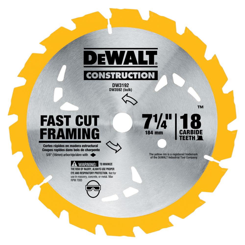 DEWALT Series 20 7-1/4 In. 18T Blade - Flockneti