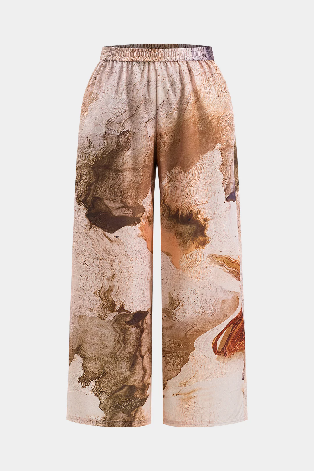 Plus Size Retro Print Wide Leg Trousers - Flockneti
