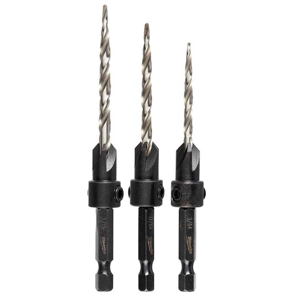 Milwaukee #6/#8/#10 3Pc Countersink Set - Flockneti