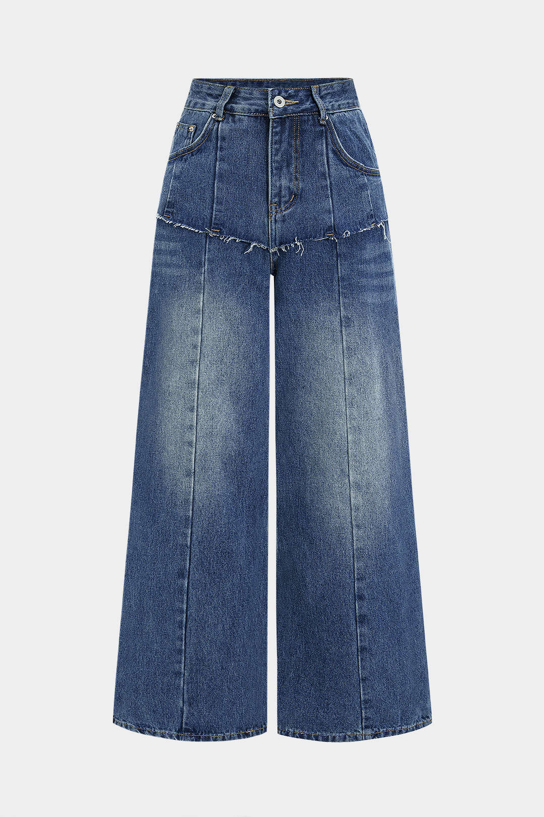 Denim Straight Leg Jeans - Flockneti