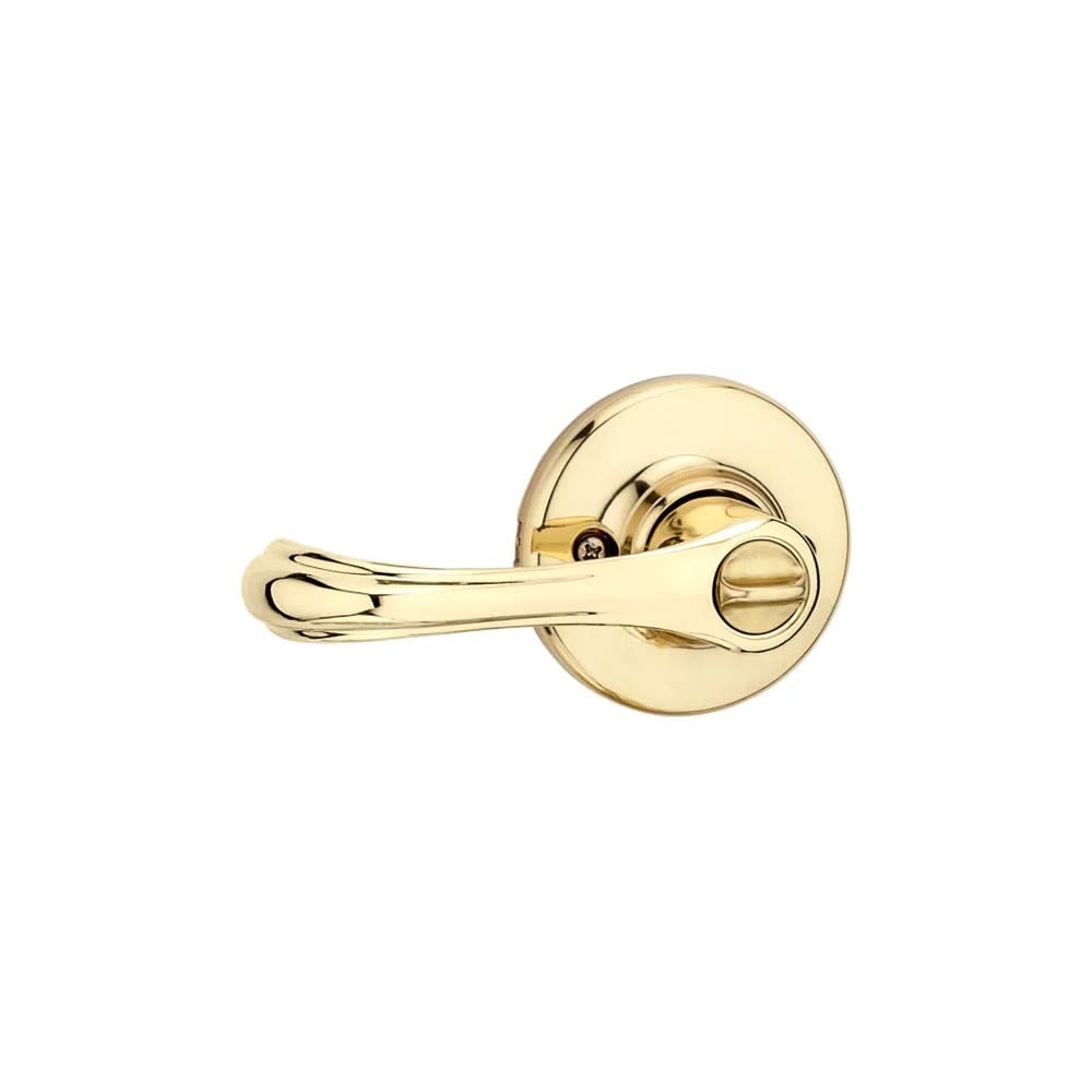 Kwikset Polished Brass Keyed Entry Dorian Lockset Door Lever - Flockneti
