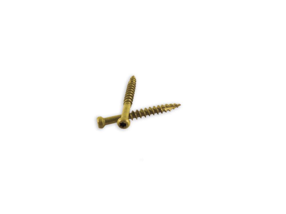 Woodpro #7 x 1-1/2 In. PPG 1000 Hour Golden E-Coat Trim Head Screws 1LB - Flockneti