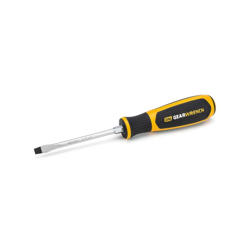 GEARWRENCH 1/4″ x 4″ Slotted Dual Material Screwdriver - Flockneti
