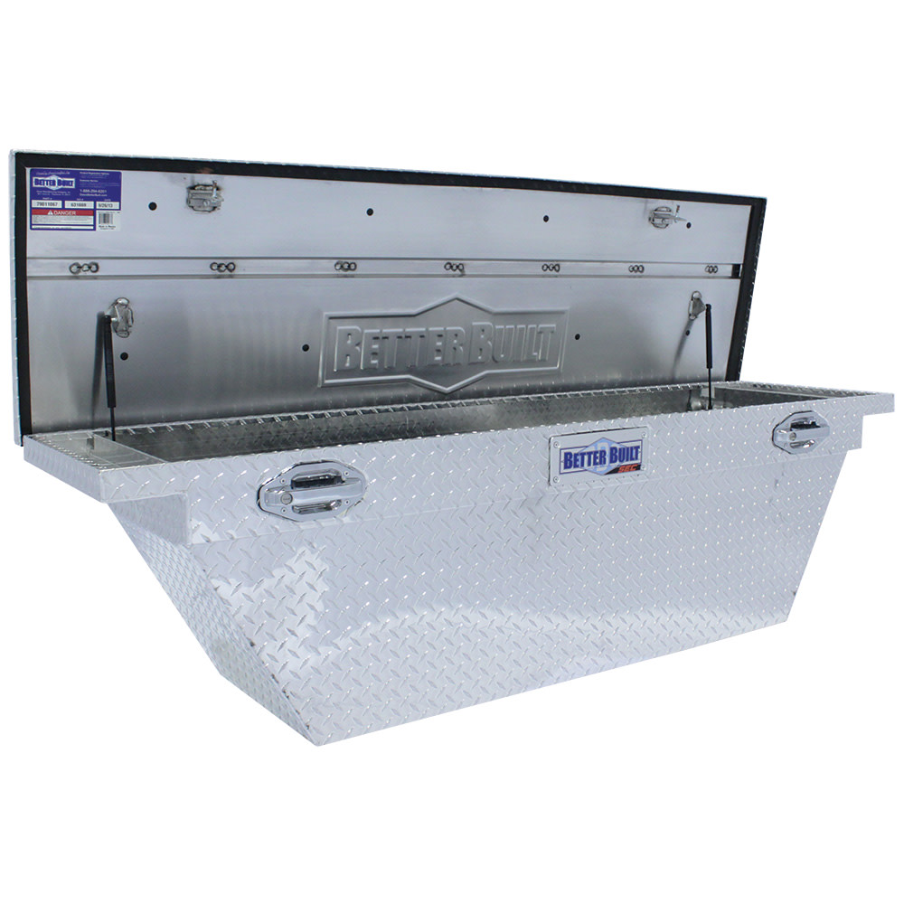 Better Built 69″ SEC Saddle Truck Tool Box LOW PROFILE DEEP WEDGE BRITE ALUMINUM - Flockneti