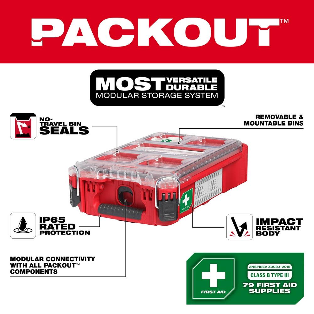 Milwaukee PACKOUT First Aid Kit 79pc Class A Type III - Flockneti