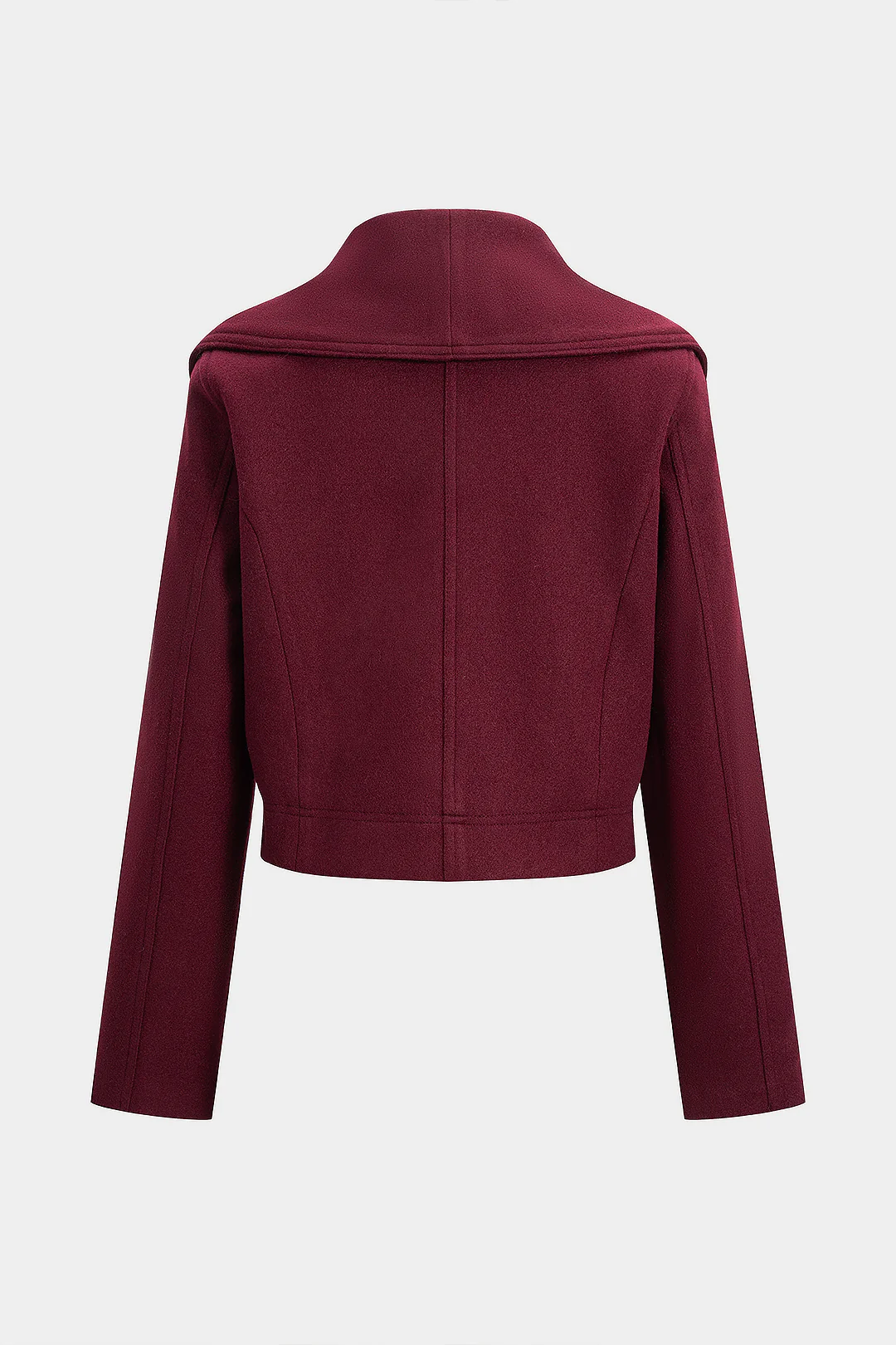 Woolen Textured Button Double Breasted Coat - Flockneti