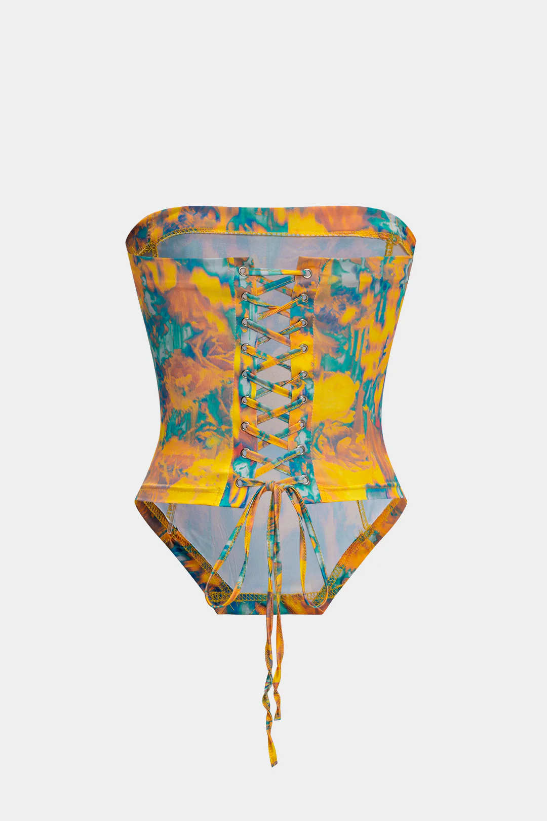 Abstract Print Tie-Up Tank Top - Flockneti