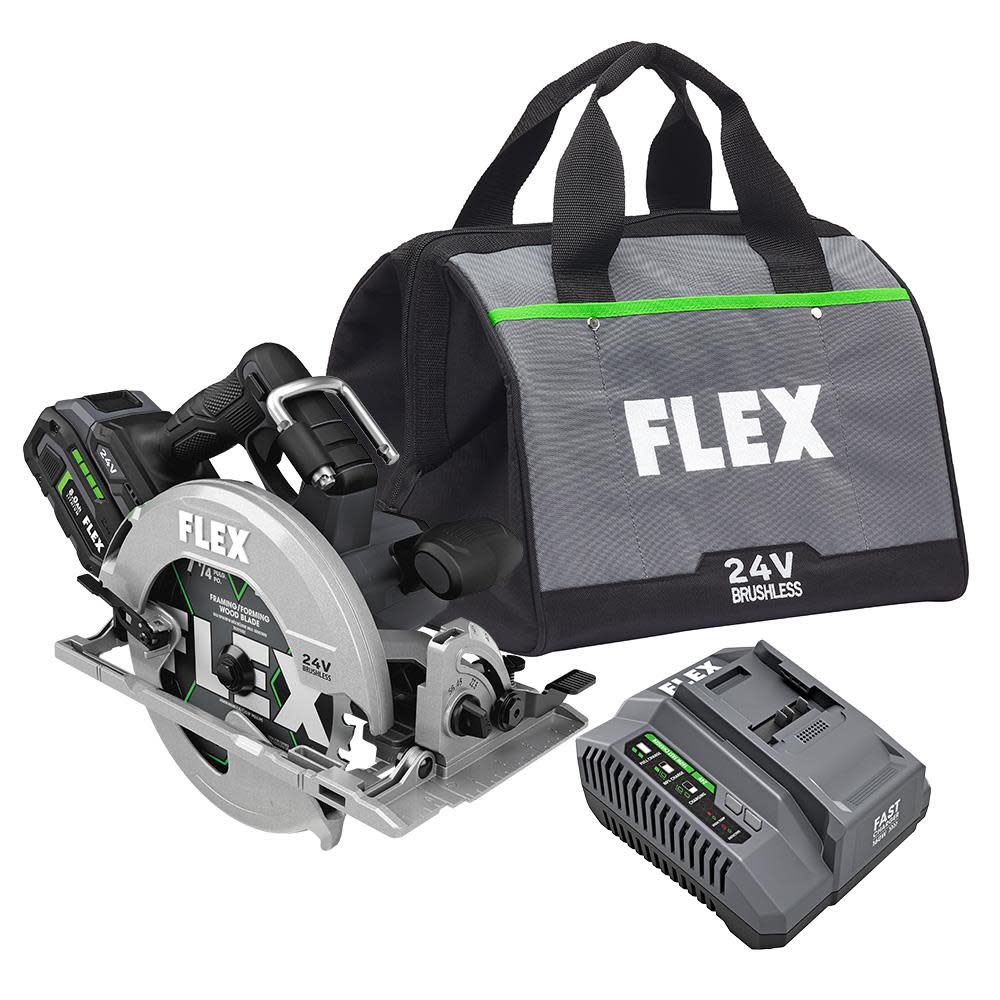 FLEX 24V 7-1/4-In Circular Saw Kit - Flockneti