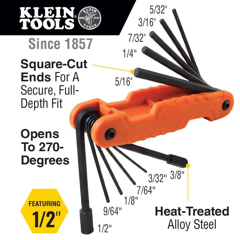 Klein Tools Pro Folding Hex Key Set - Flockneti