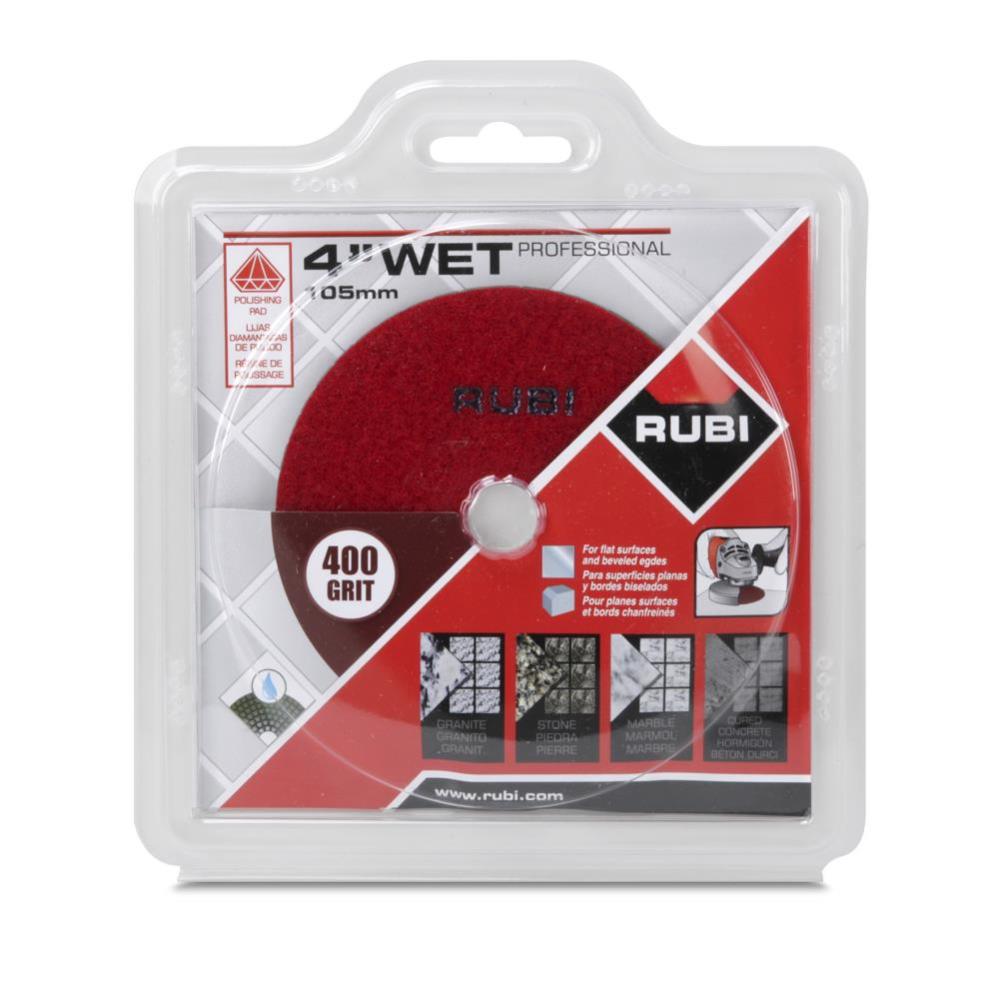 Rubi Tools Resin Wet Polishing Pad 400 Grit 4 In. - Flockneti