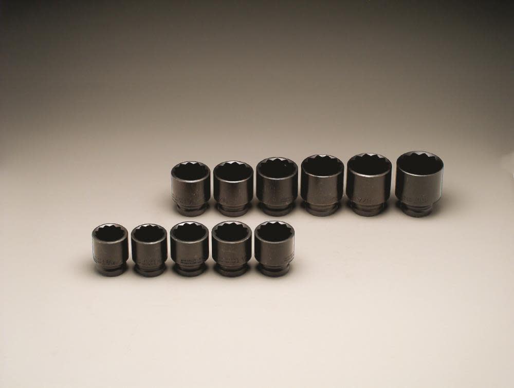 Wright Tool 3/4 In. Dr 11 pc. 12 pt Impact Socket See 1-5/16 to 2 In. - Flockneti