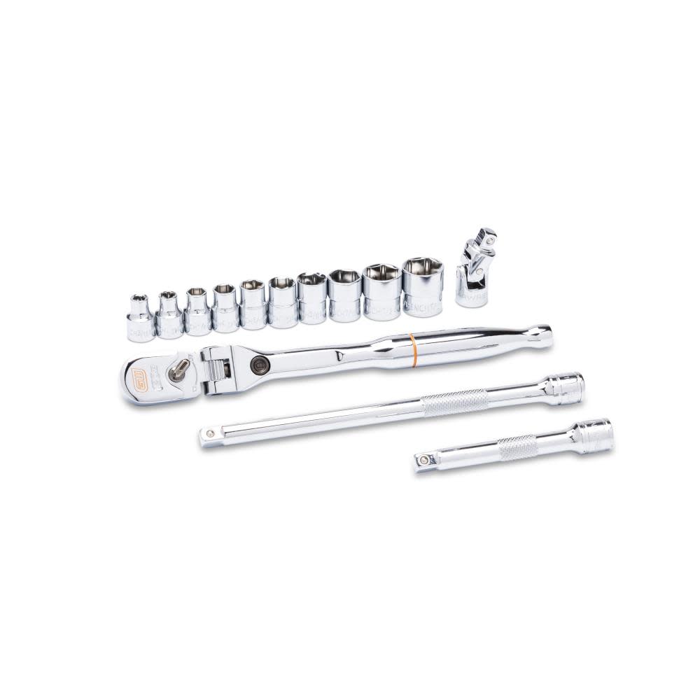 GEARWRENCH 1/4″ Drive Ratchet & SAE Socket Mechanics Tool Set 14pc - Flockneti