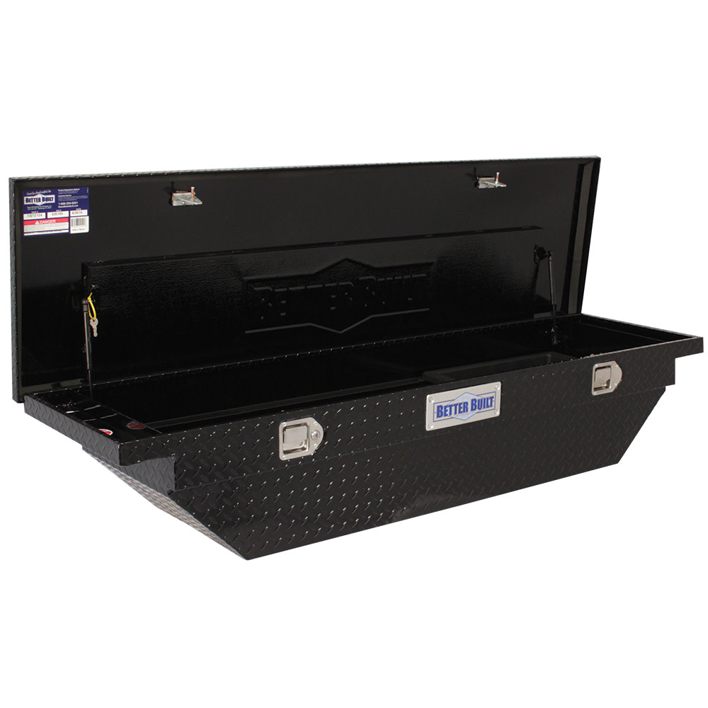 Better Built 63″ Crown Saddle Truck Tool Box LOW PROFILE WEDGE GLOSS BLACK - Flockneti