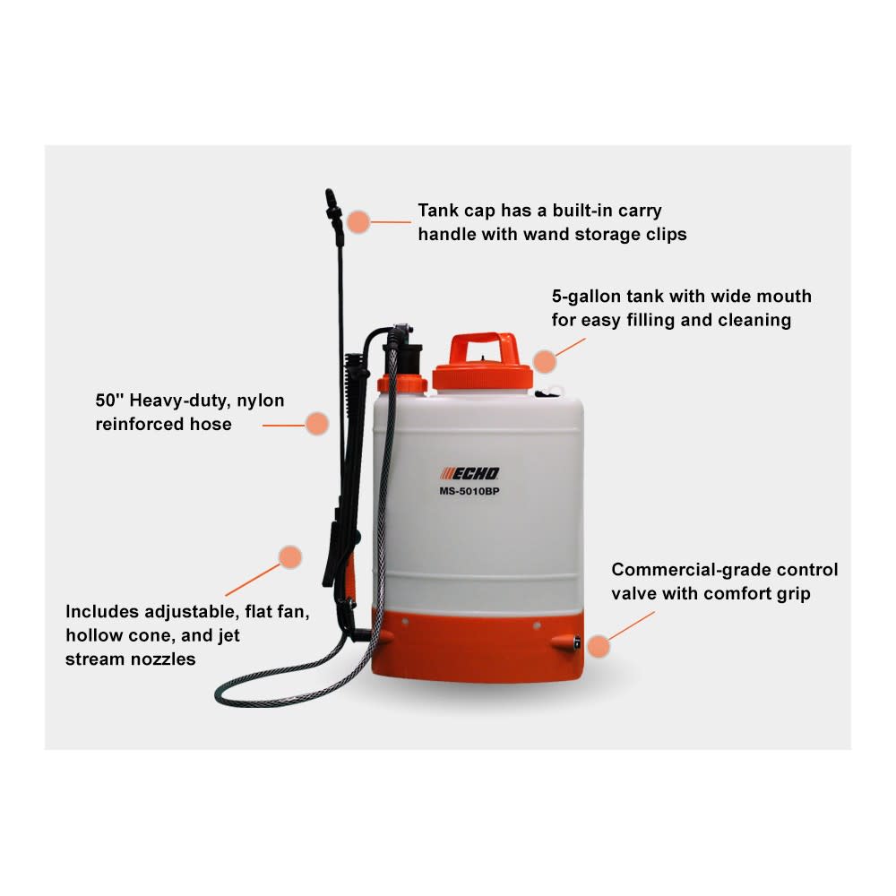 Echo 5 Gallon 90 PSI Backpack Manual Sprayer - Flockneti