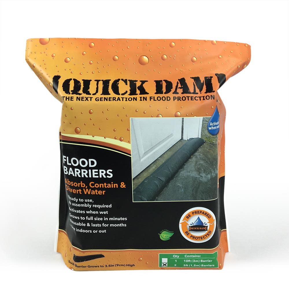 Quick Dam Water Activated Flood Barriers 5ft 2/Pk - Flockneti