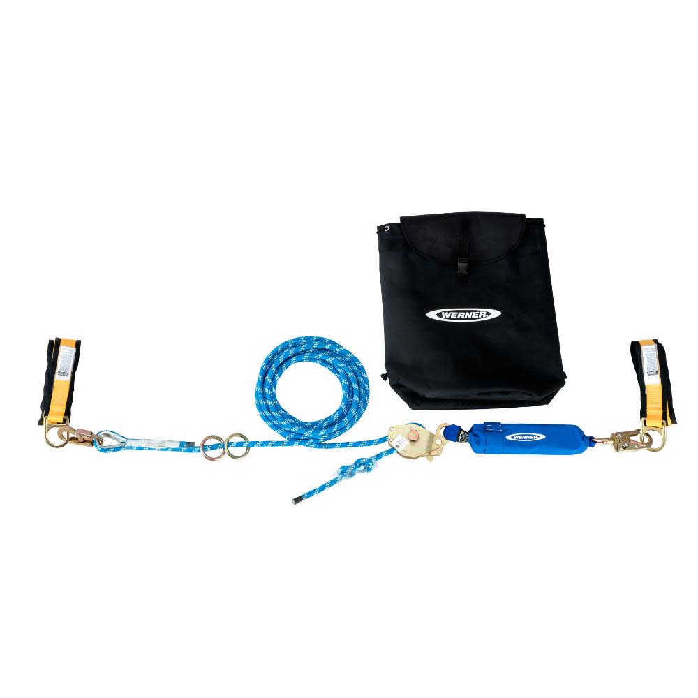 Werner L100030 30 ft 2-Man Rope Horizontal Lifeline System Cross-Arm Strap - Flockneti