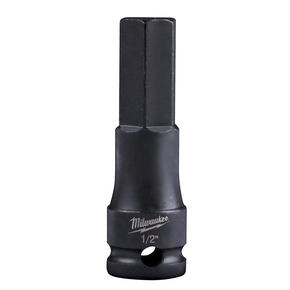 Milwaukee SHOCKWAVE Lineman’s 3/8 in. Drive 1/2 in. Hex Bit Socket - Flockneti