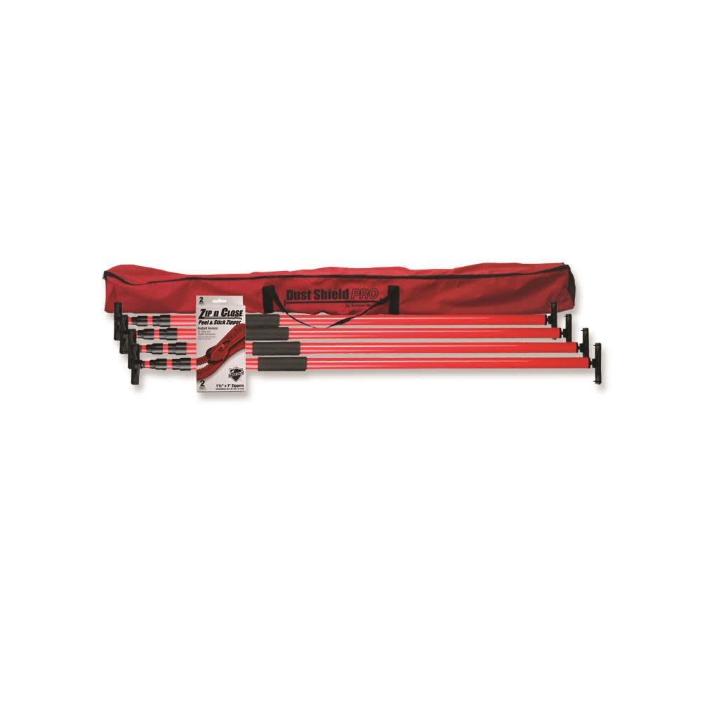 Surface Shield Dust Containment Kit Wall System with 4 Poles - Flockneti
