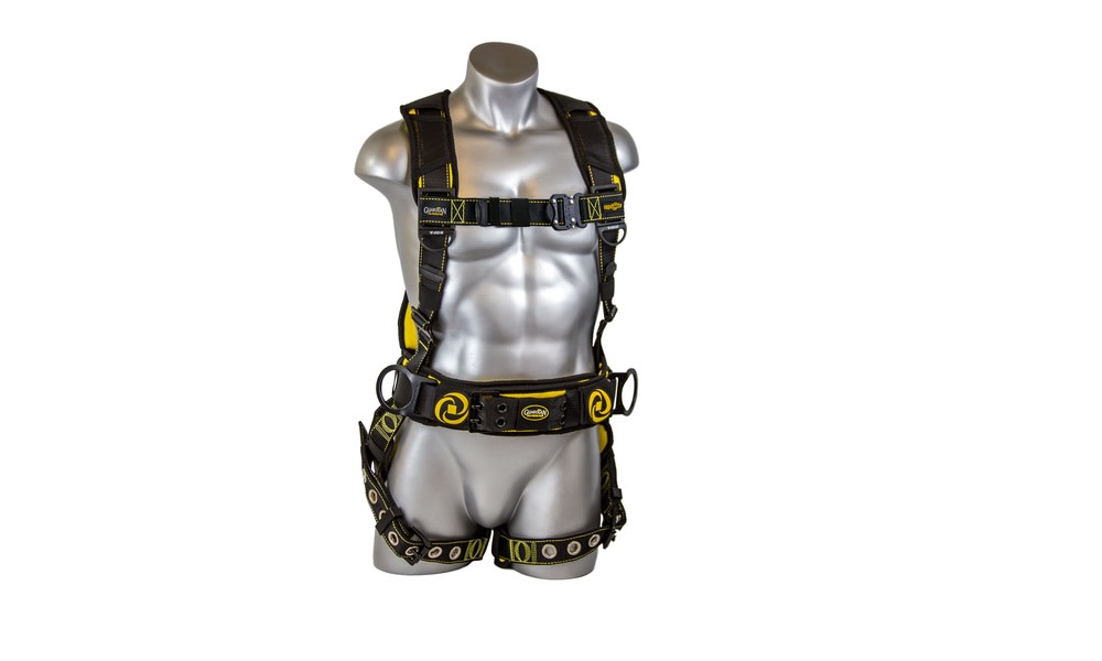 Guardian Fall Protection XX-Large Cyclone Construction Harness – Black/Yellow - Flockneti