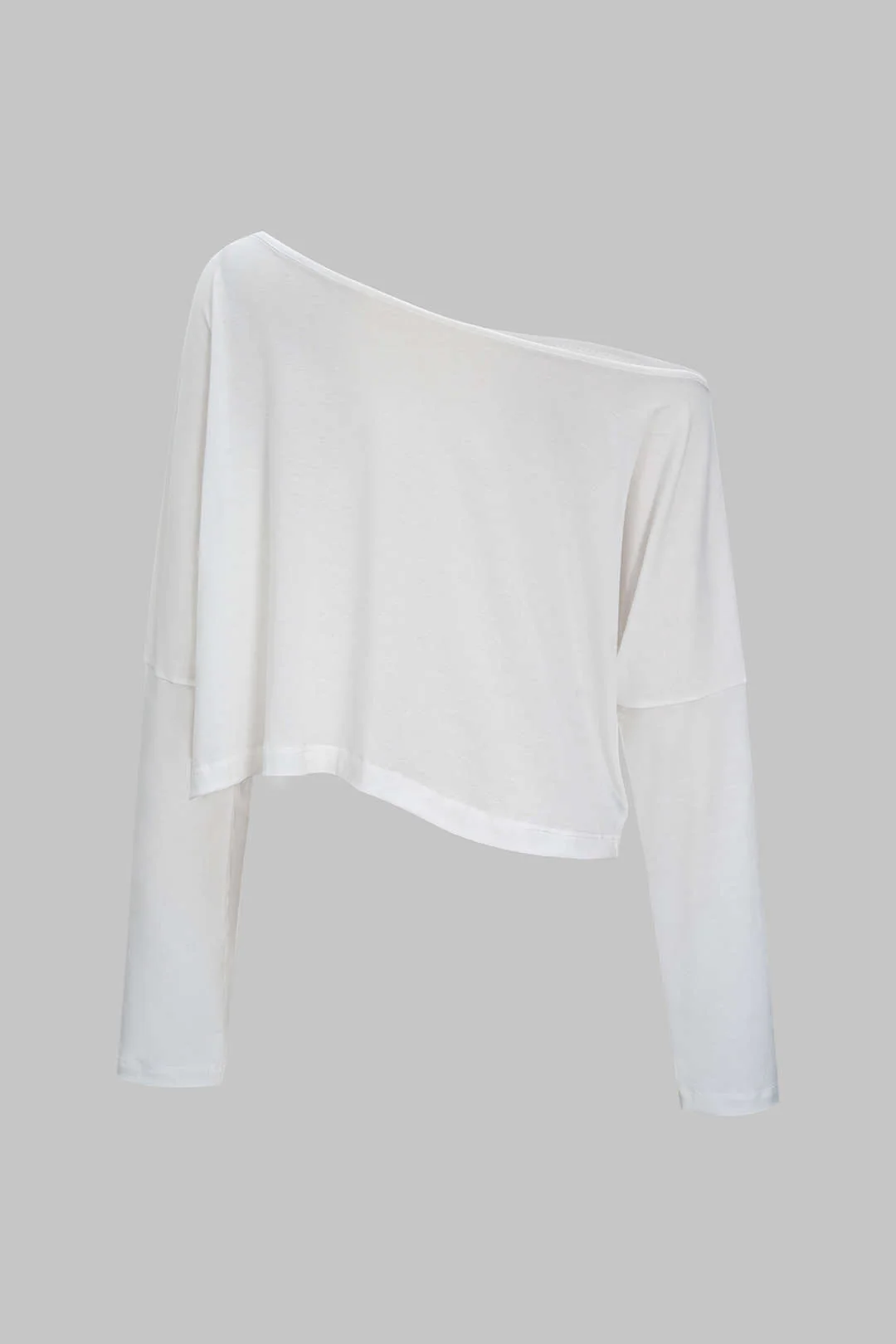 Asymmetrical Neck Long-Sleeve Top - Flockneti