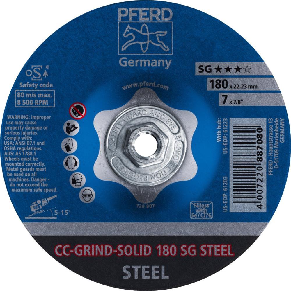 Pferd 7″ CC GRIND SOLID Grinding Wheel 5/8-11 Thread - Flockneti