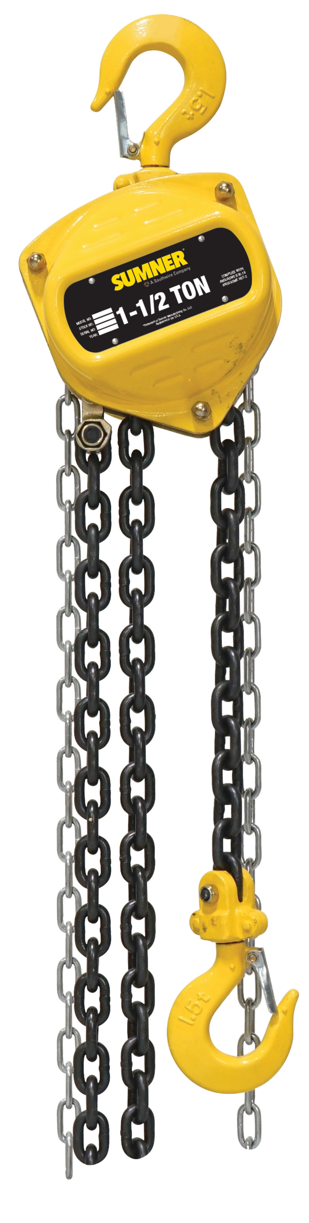 Sumner Chain Hoist 1 1/2 Ton with 20 ‘ Chain Fall - Flockneti