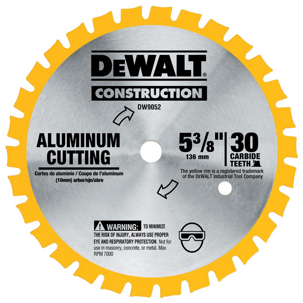 DEWALT 5-3/8 In. 30T Aluminum Cutting Blade with 20mm Arbor - Flockneti
