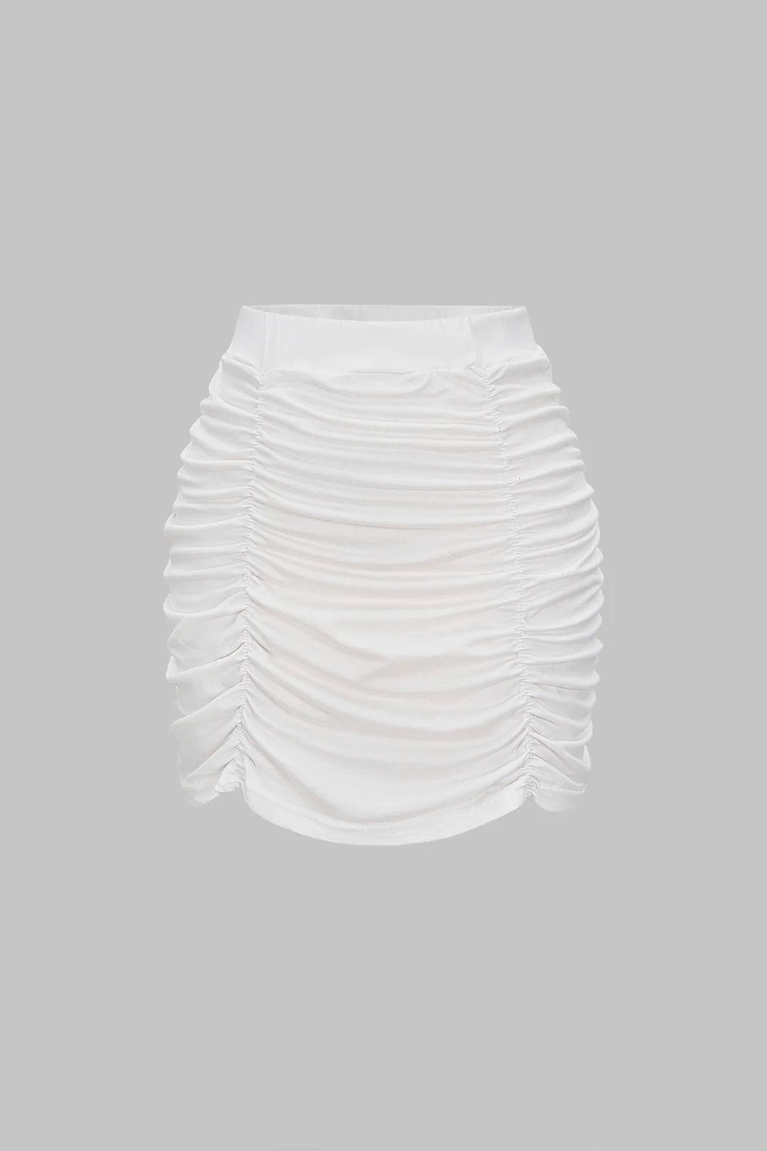 Ruched High Waist Mini Skirt - Flockneti