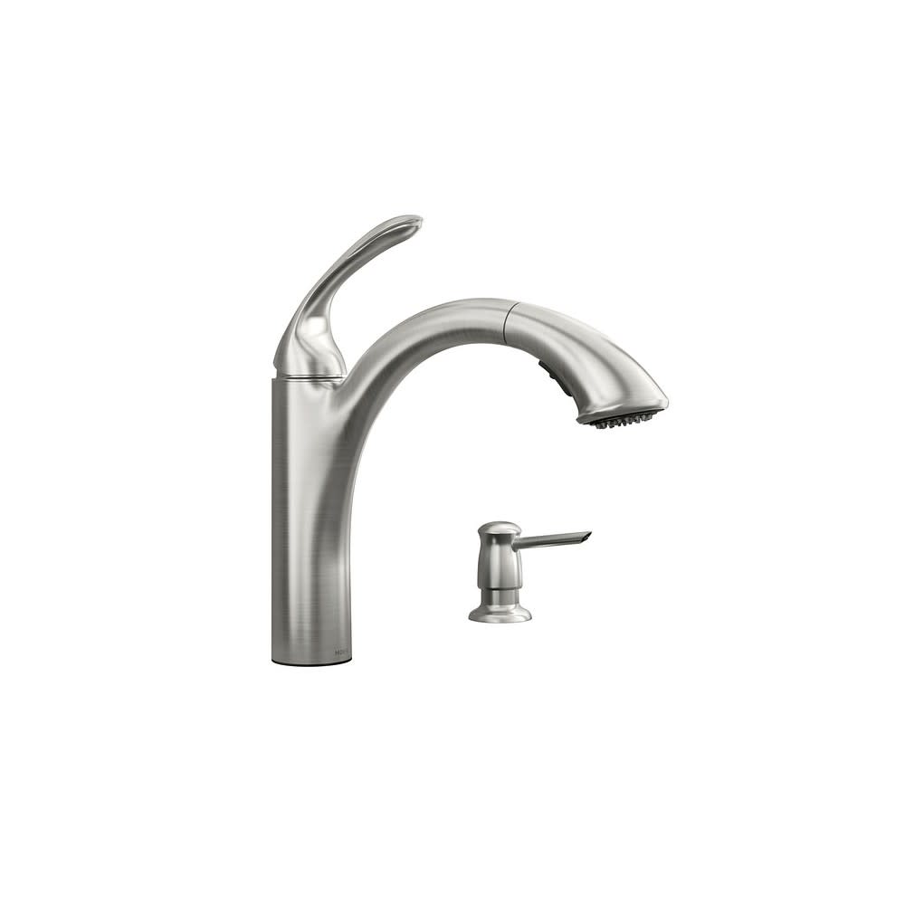 Moen Kinzel Pulldown Kitchen Faucet Spot Resist Stainless Low Arc - Flockneti