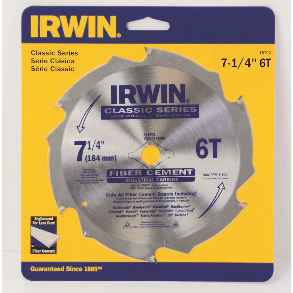 Irwin 7-1/4 In. 6T Fiber Cement Saw Blade - Flockneti