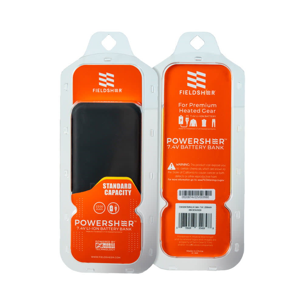 Mobile Warming 7.4V 2350mAh Black Standard Battery & Cable - Flockneti