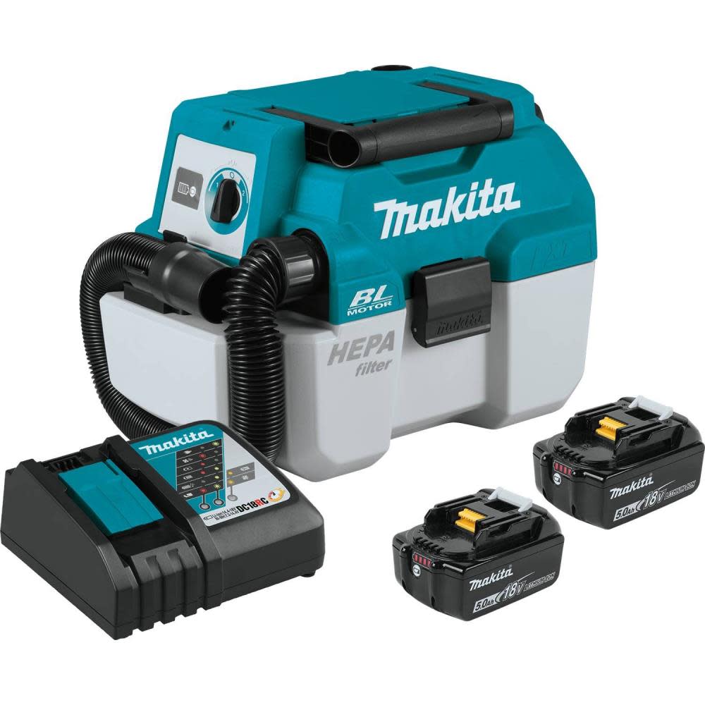 Makita 18V LXT 2 Gallon HEPA Portable Wet/Dry Dust Extractor/Vacuum Kit - Flockneti