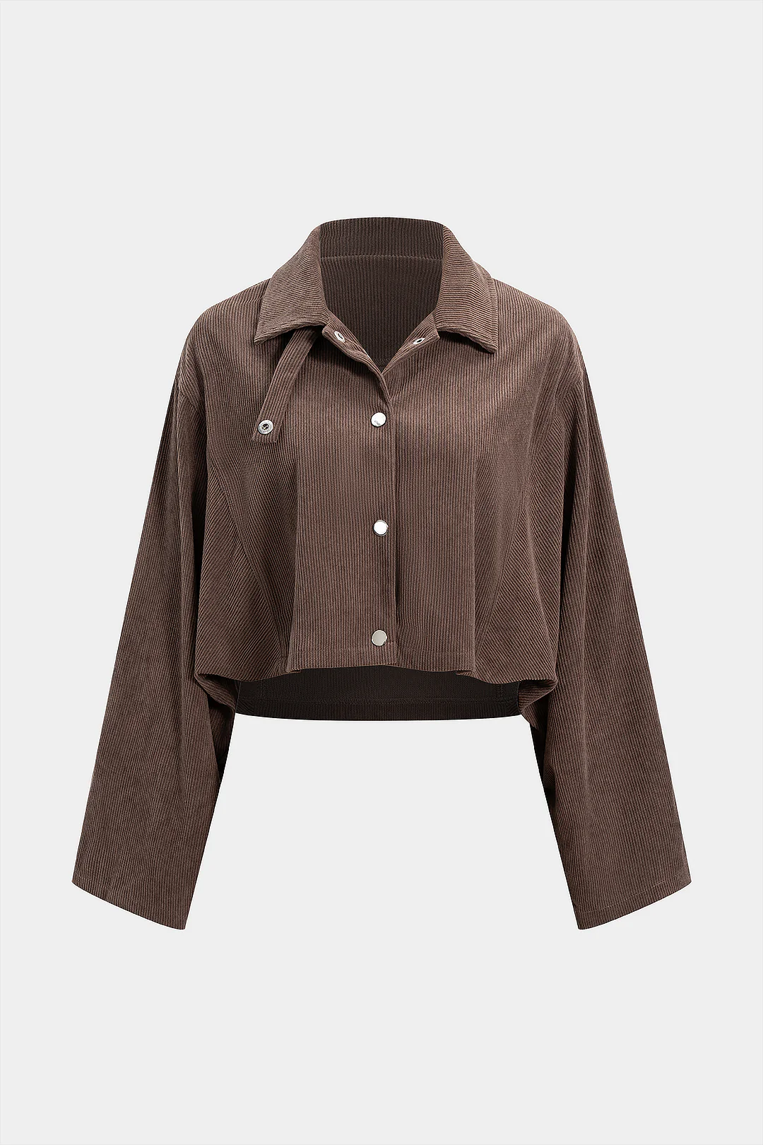 Corduroy Button Lapel Long-Sleeve Shirt - Flockneti