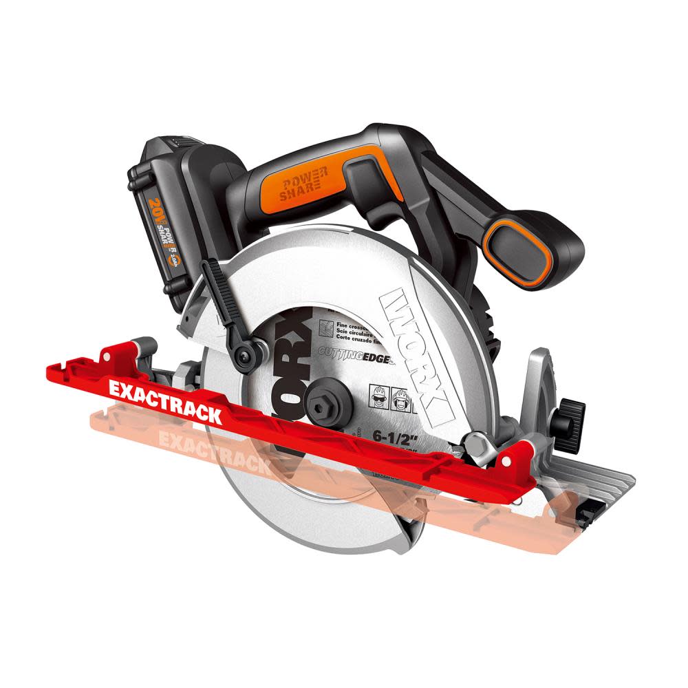 Worx 20v 6-1/2″ Circular Saw ExacTrack Kit - Flockneti