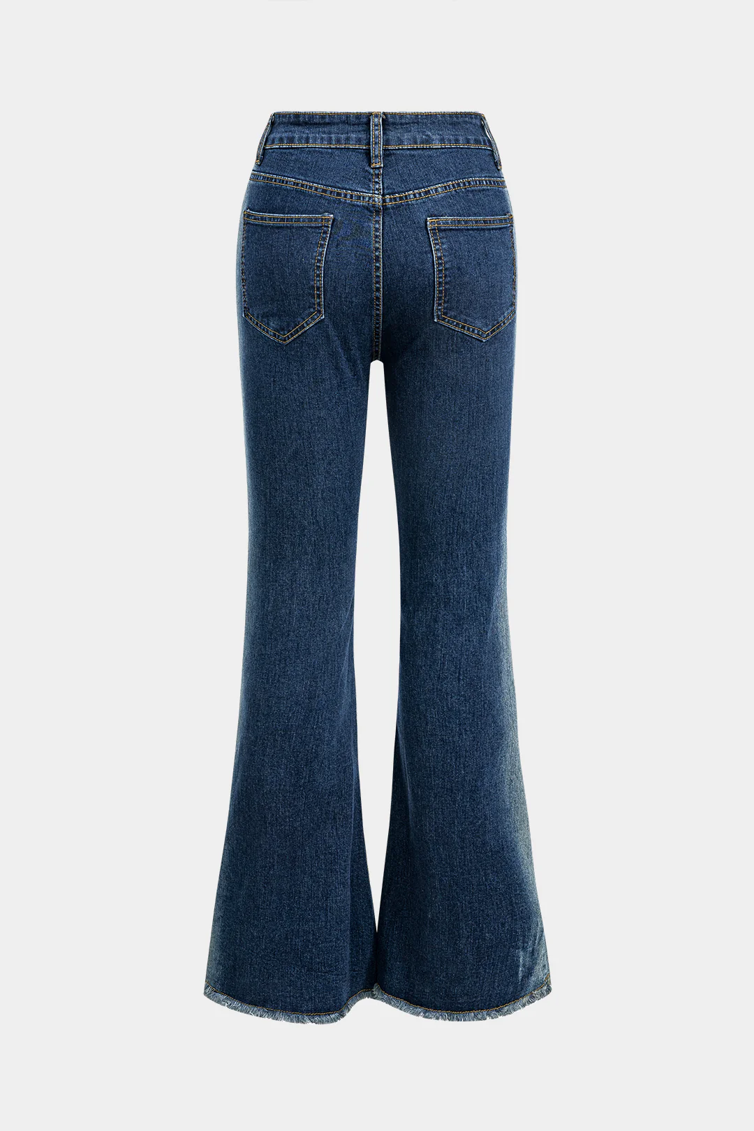 Denim Flared High Waist Patchwork Jeans - Flockneti