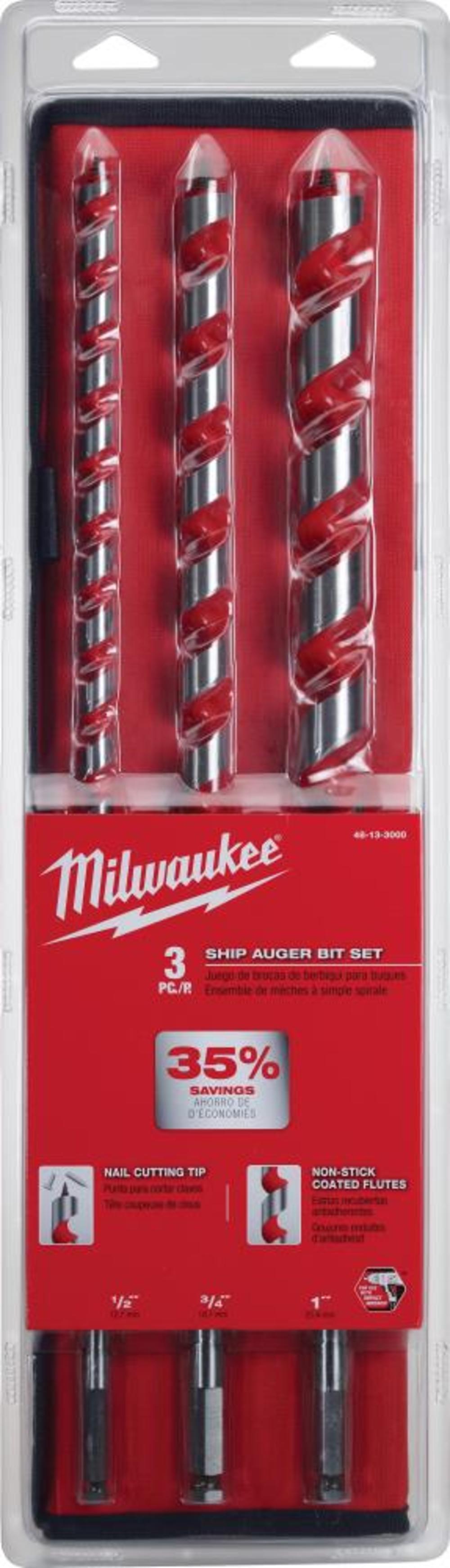 Milwaukee 3 pc. Ship Auger Bit Set - Flockneti