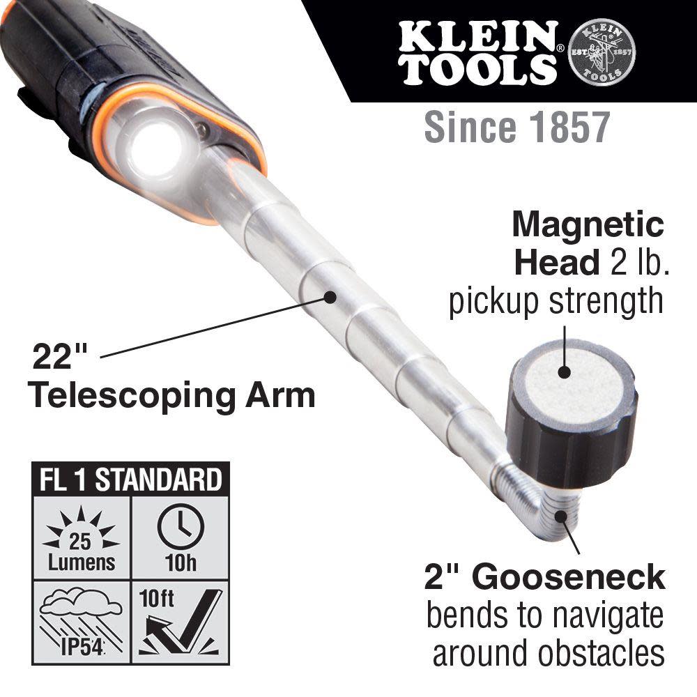 Klein Tools Telescoping Mag LED Pickup Tool - Flockneti