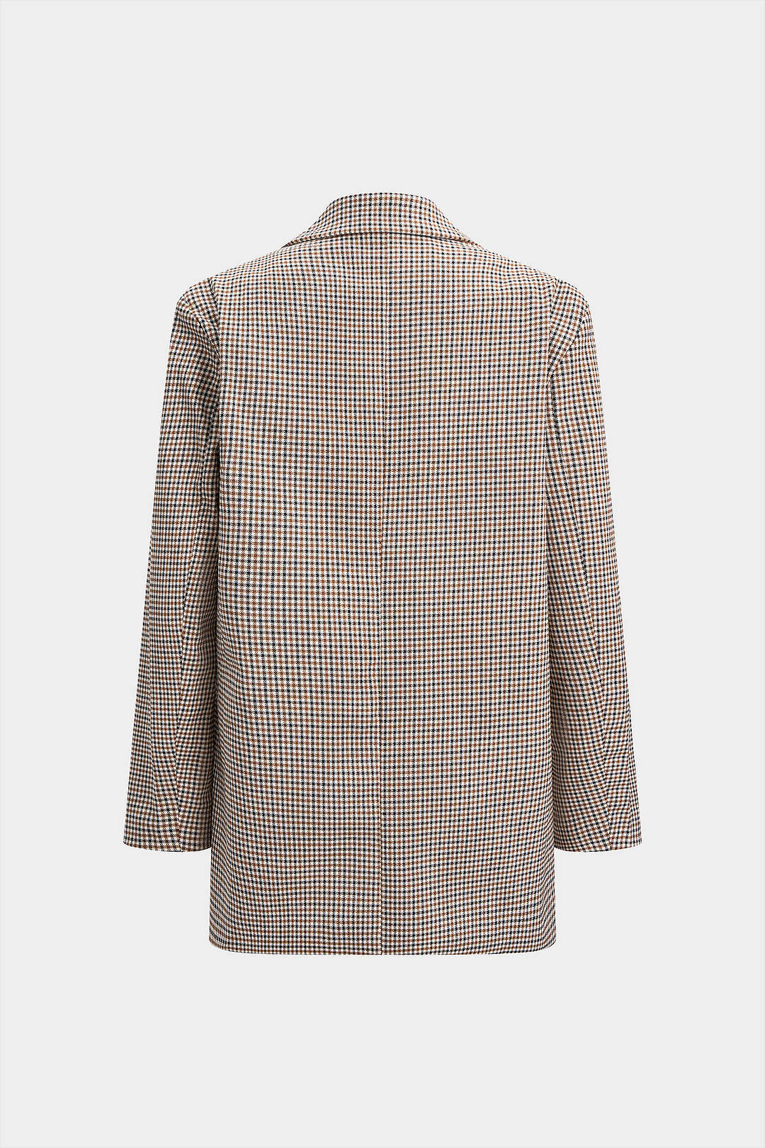 Plaid Contrast Print Button Notched Lapel Blazer - Flockneti