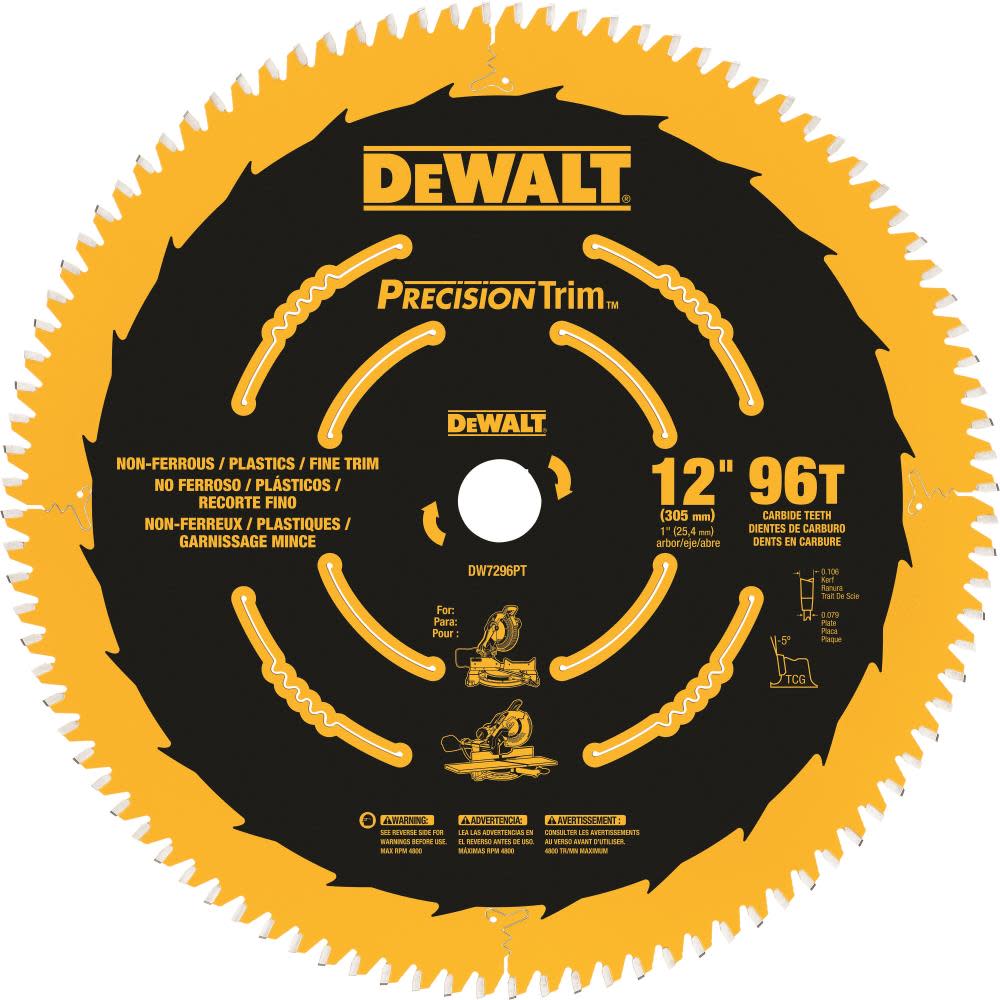 DEWALT 12-in 96T Precision Trim Blade - Flockneti