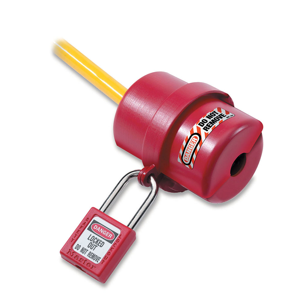 Master Lock Rotating Red Electrical Plug Lockout For 120V and 240V Plugs - Flockneti