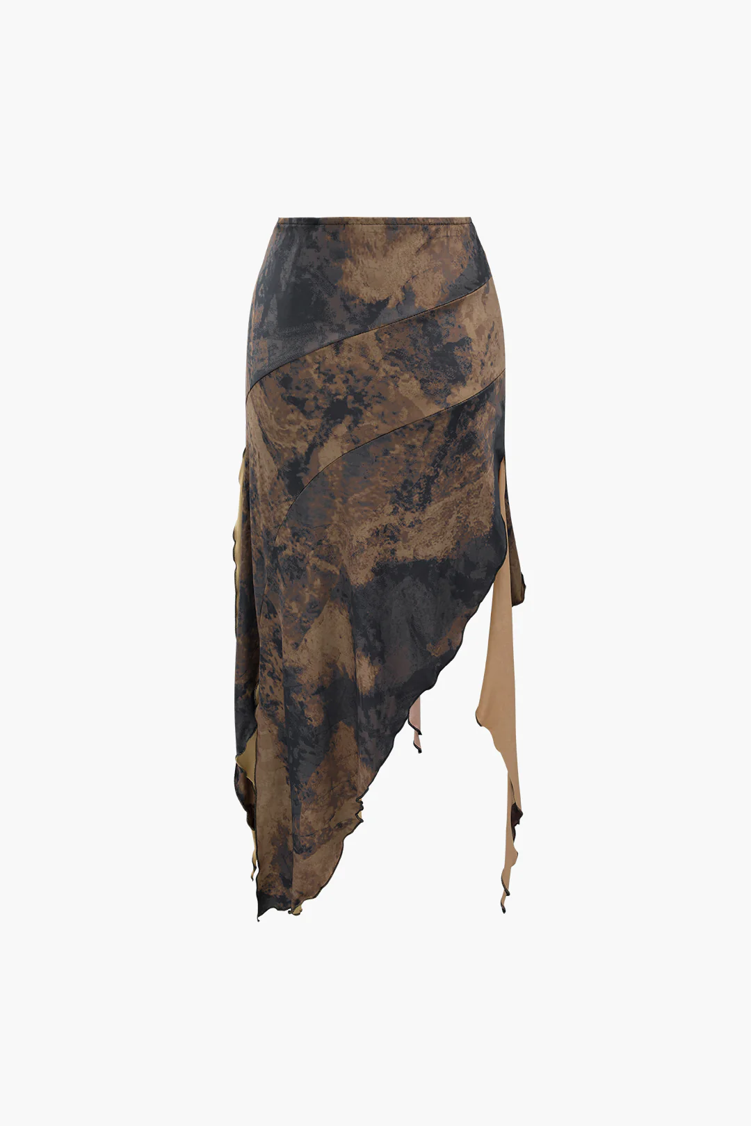 Tie Dye Asymmetric Ruffle Hem Skirt - Flockneti