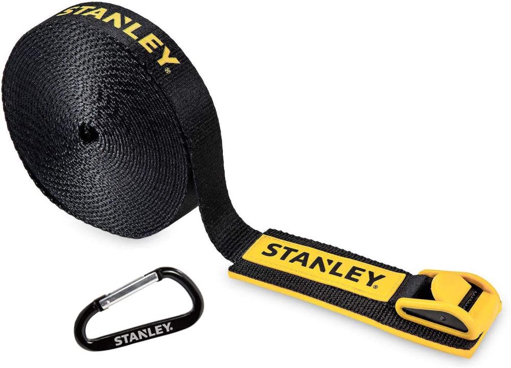 Stanley Tie Down Lashing Strap with Hooks 1″ x 19.6′ Heavy Duty - Flockneti