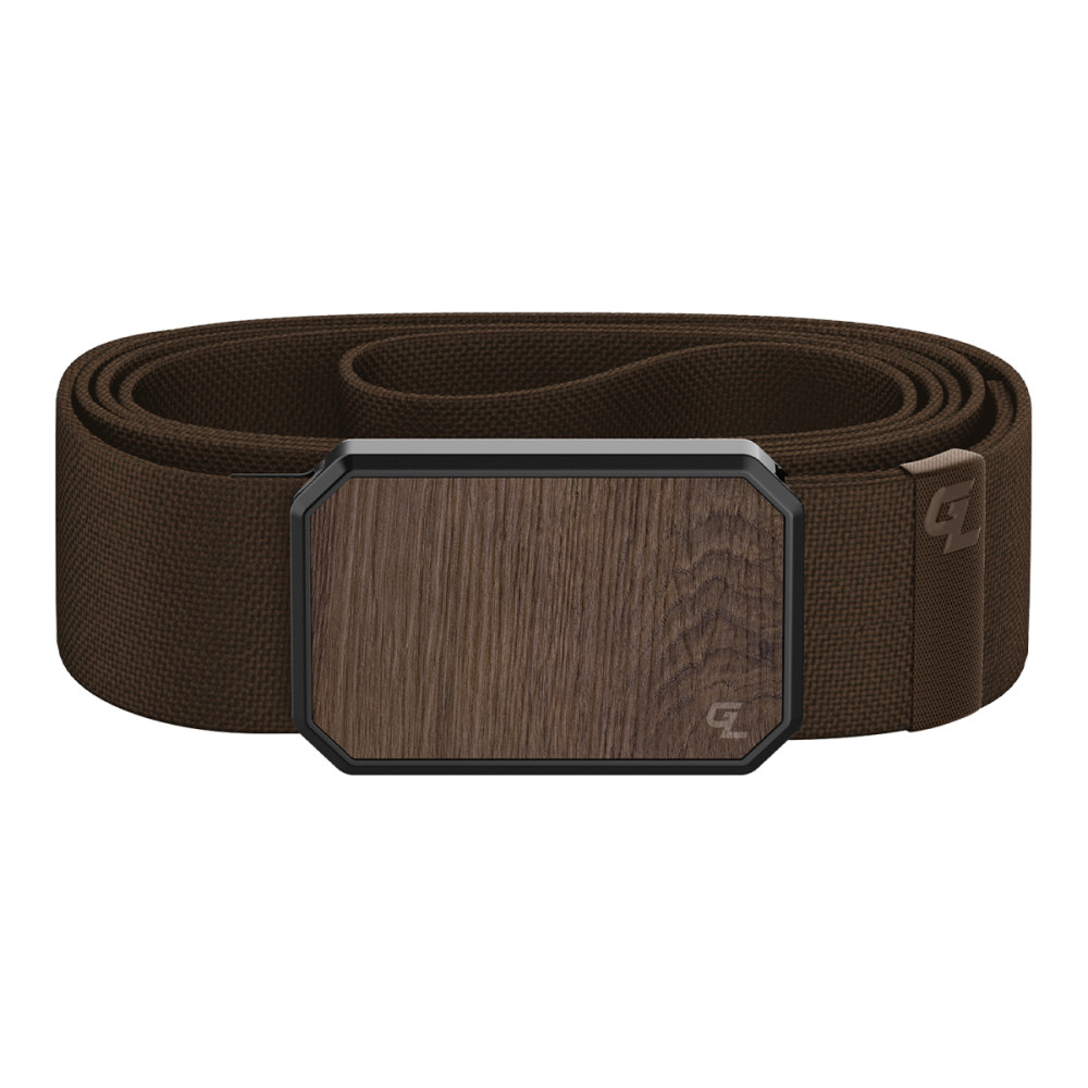 Groove Life Brown Belt with Walnut Magnetic Buckle - Flockneti