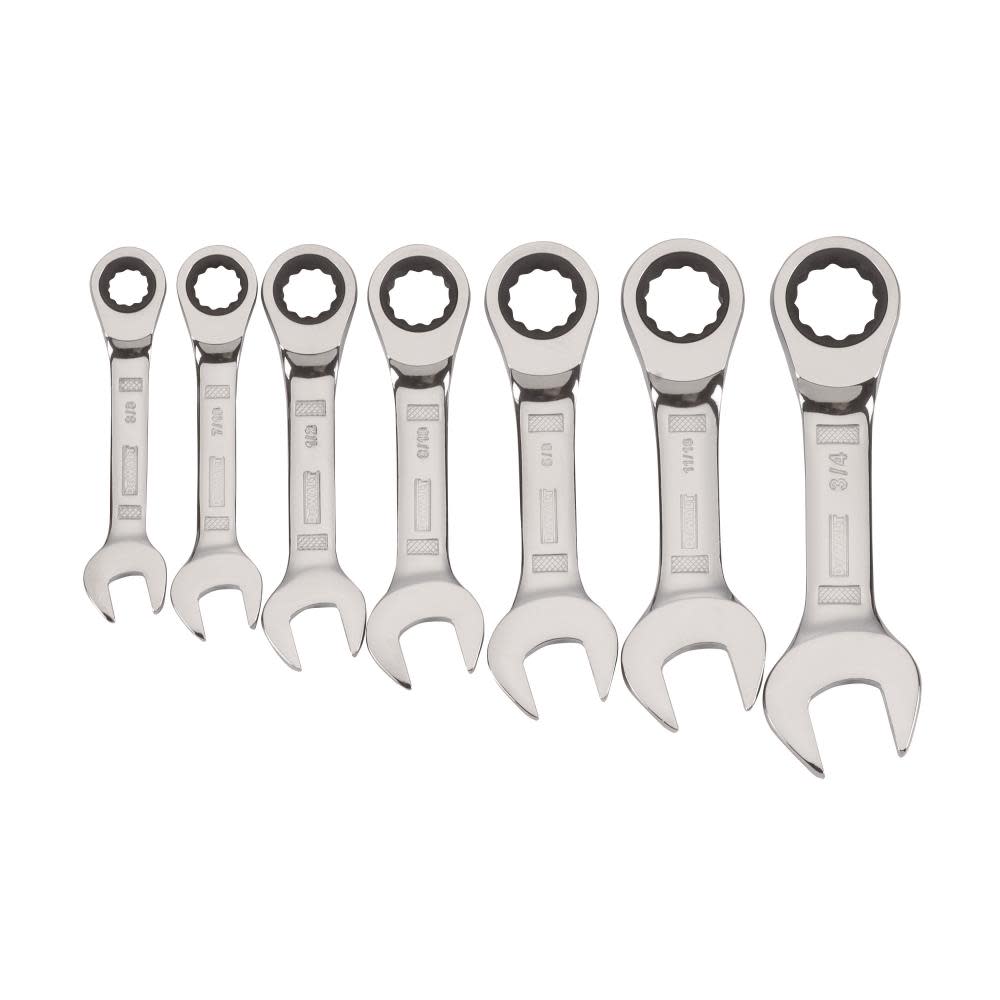 DEWALT 7 Piece Stubby Ratcheting Inch Wrench Set - Flockneti