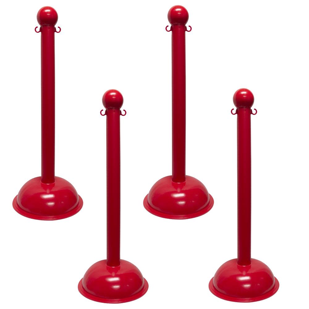 Mr Chain Red Heavy Duty Stanchion (4-Pack) - Flockneti